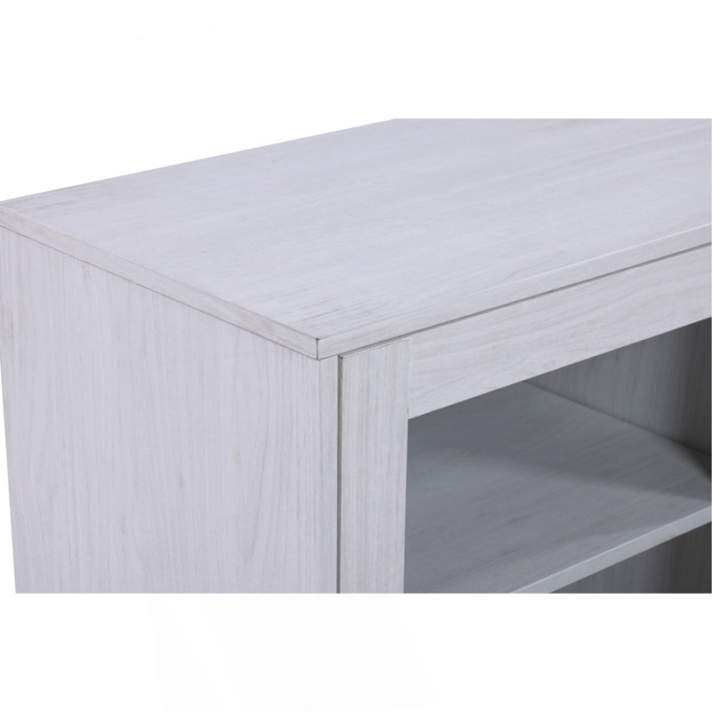 Meuble télé 70 po avec foyer et chauffage Sestrières, Blanc/noyer