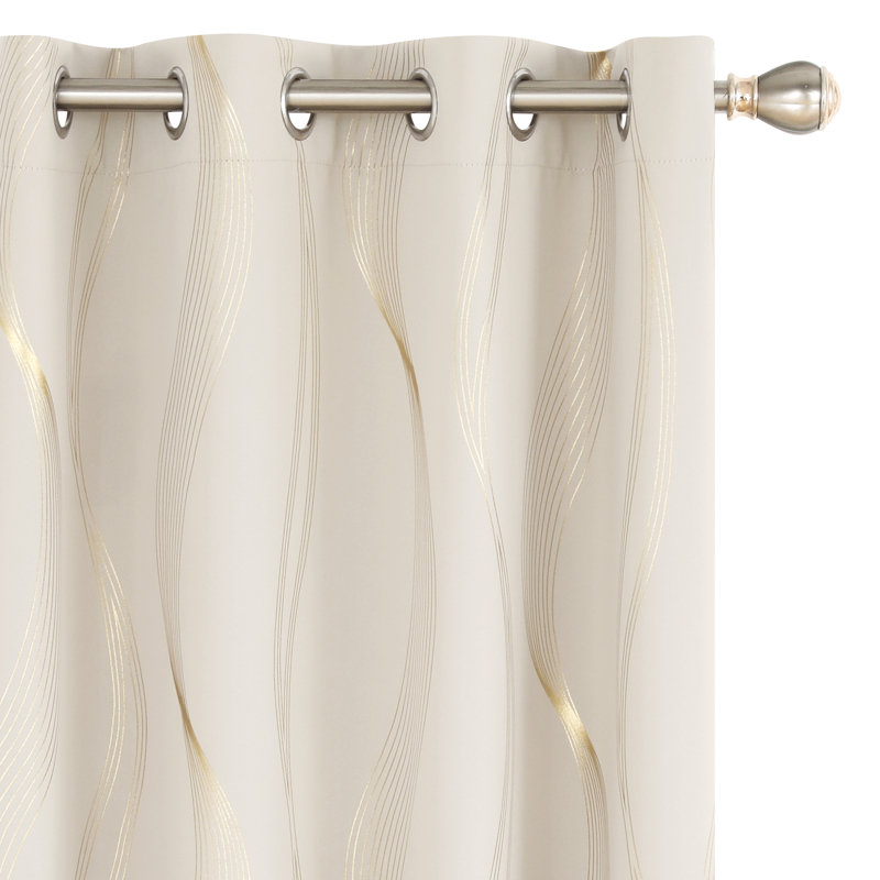 Maisonet Blackout Curtain Pair, Beige, 168cm Width x 138cm Drop