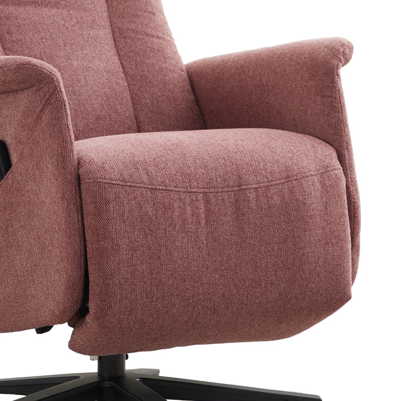 Chaput 69cm Wide Swivel Lounge Chair, Reclining, Rose Polyester Blend