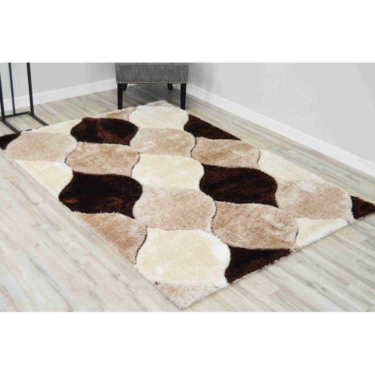 Modern Arriola Shag Abstract Geometric Rug For Living Room Bedroom