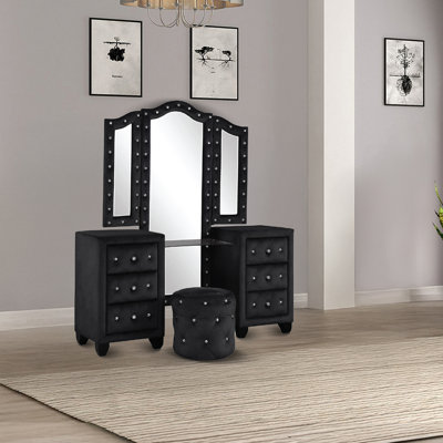 Ensemble coiffeuse avec tabouret et miroir Rausch