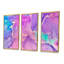 «Pink and Mauve Abstract Art liquide I», reproduction sur toile flottante 3 pièces-2016615414-2016615418