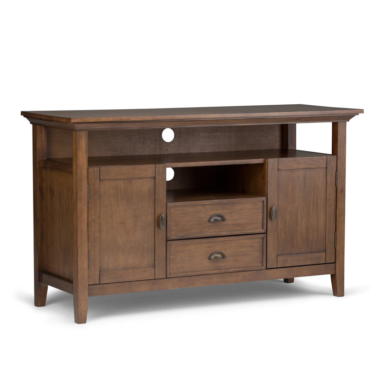 Redmond 54"W Solid Wood Transitional Tall TV Stand for TVs up to 60" with 2 Cabinets, 2 Drawers, and Adjustable Shelves