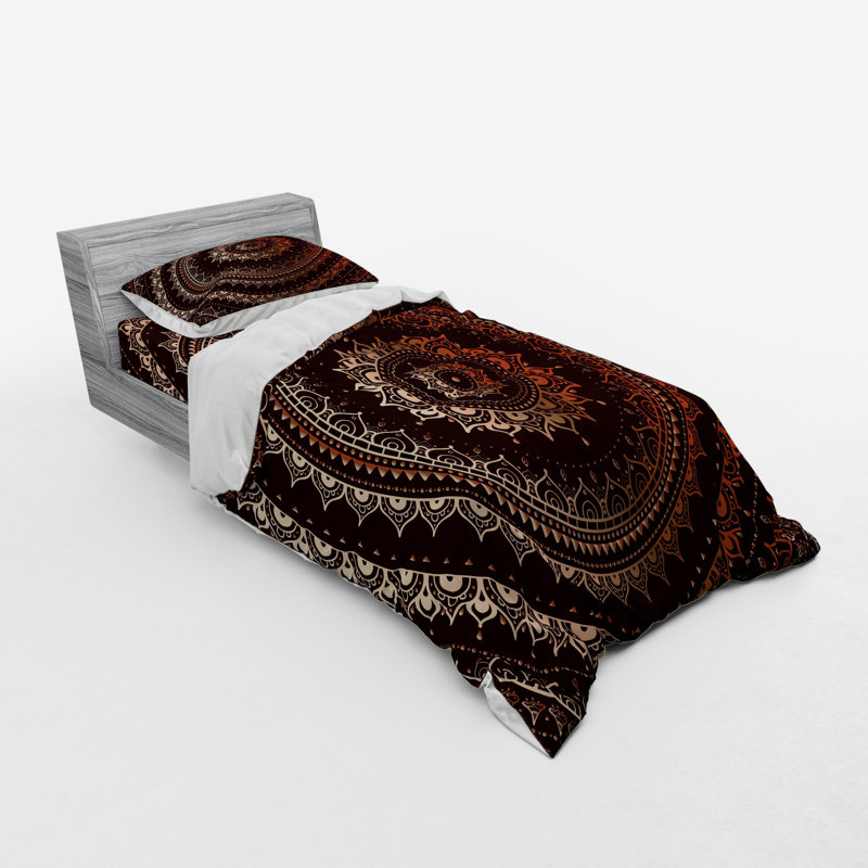 Ensemble de housse de couette à cercle mandala et cosmos ésotérique, Housse de couette simple TG + 2 articles suppléme