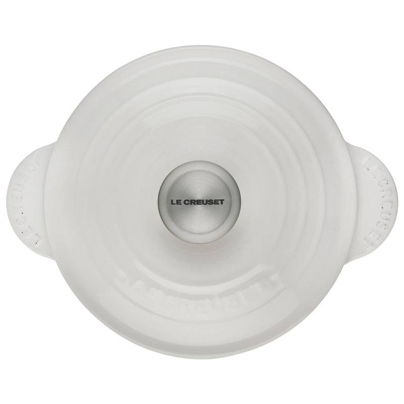 Le Creuset Enameled Cast Iron Rice Pot with Lid and Steamer Insert, White
