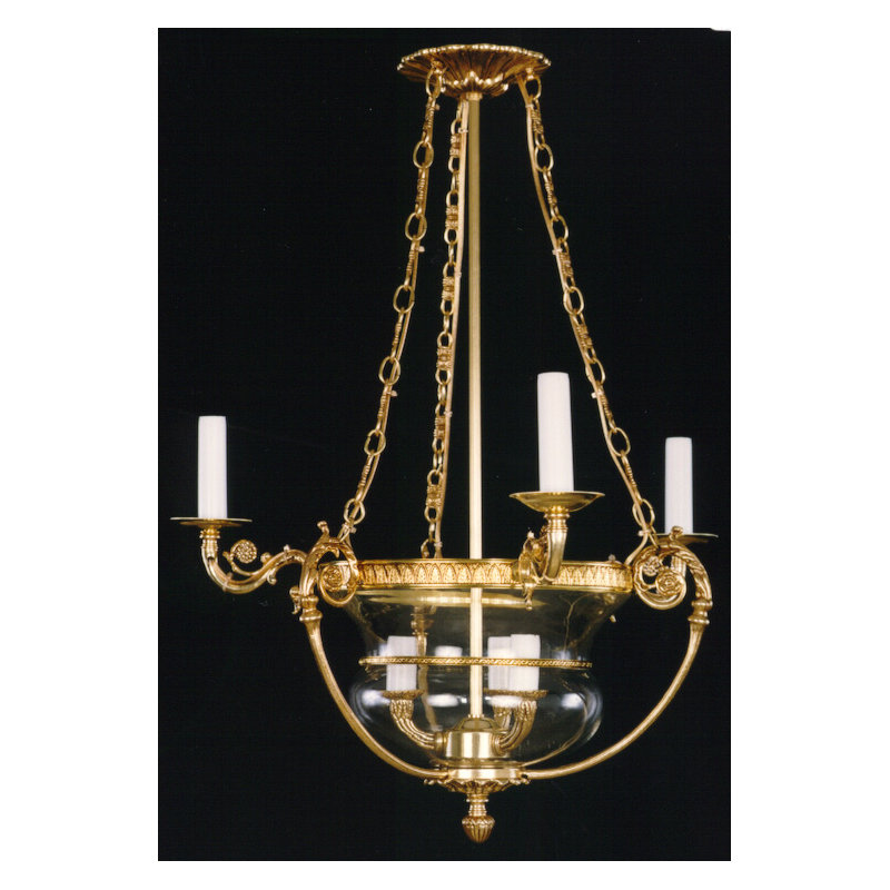 Devries 6 - Light Candle Style Chandelier, French Gold