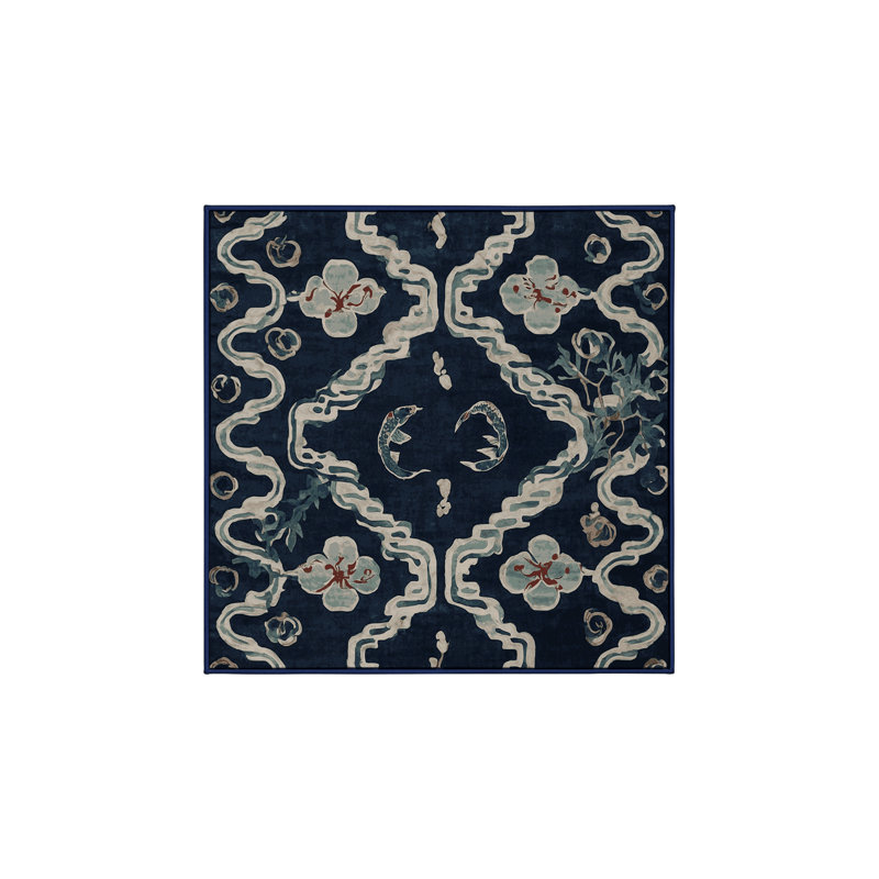 Machine Washable Gray Area Rug, Square 6'