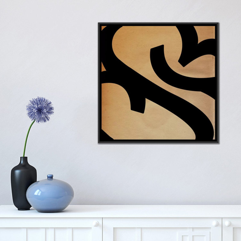 Albree Modern Seal Emblem, impression sur toile, H 18 po x l 18 po x P 1,5 po, Toile avec cadre flottant noir, Pas de tapis