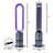 32" Purple Space Heater Bladeless Tower Fan With Remote Control-75263731