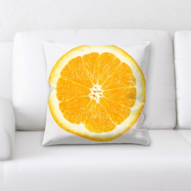 Coussin décoratif fruits orange sur fond blanc Guerriero