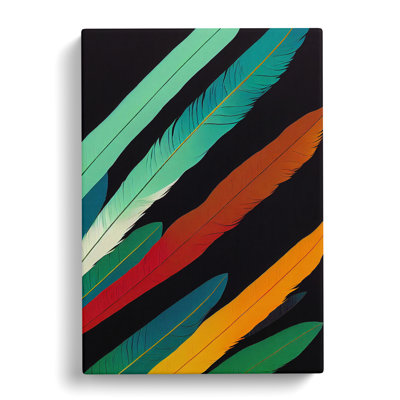 Stripes Of Feathers - Wrapped Canvas