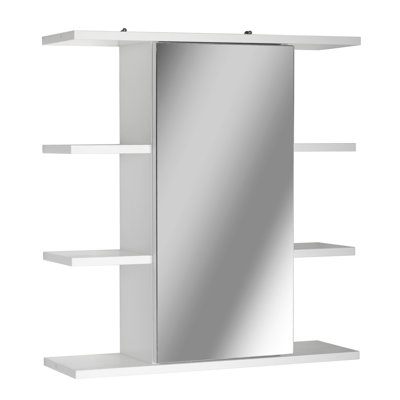 600mm W 600mm H Surface Framed Medicine Cabinet Mirror 9 Fixed