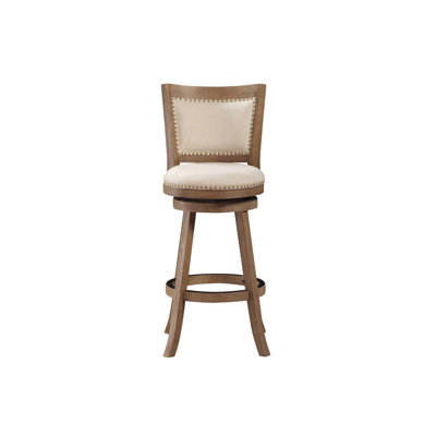 Falken Swivel Upholstered Counter Stool with Solid Wood Frame