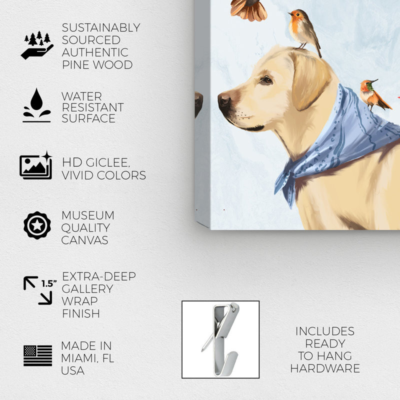 Oliver Gal " Animals Out In The Field, Modern & Contemporary Brown " by Oliver Gal, Wrapped Canvas, 16" H x 24" W x 1.5" D