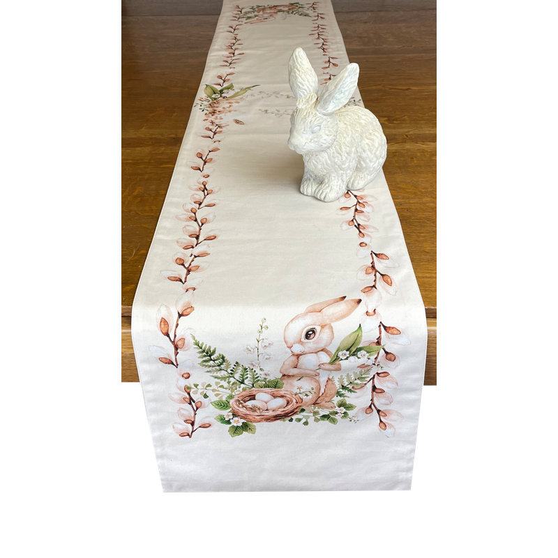 Auralia Rectangular Animal Easter Cotton Table Runner