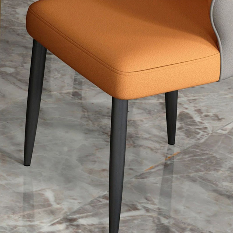 Ensemble de 2 chaises d'appoint orange et gris foncé, Orange / gris foncé