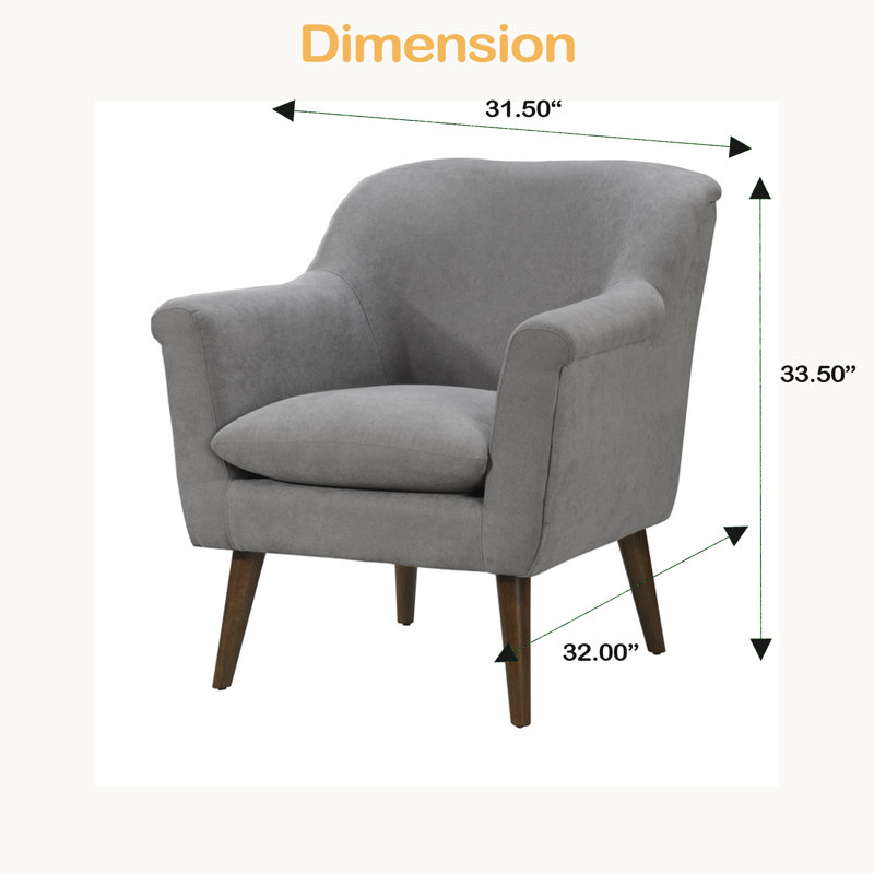 Fauteuil surdimensionné en tissu 31,5 po, Gris