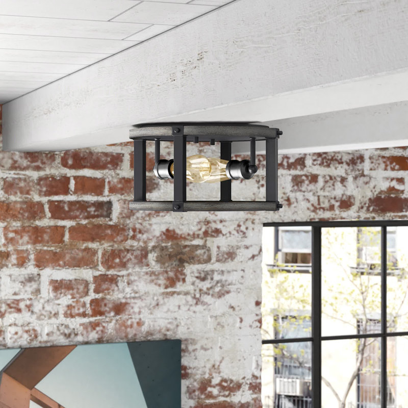 Charles Flush Mount, Ashen Barnboard