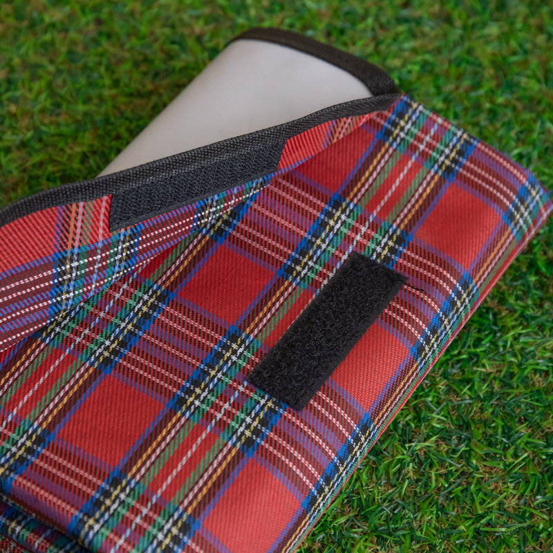 1.50m x 1.15m Waterproof Patterned Picnic Blanket Rug with Carry Handle in Blue, Red
