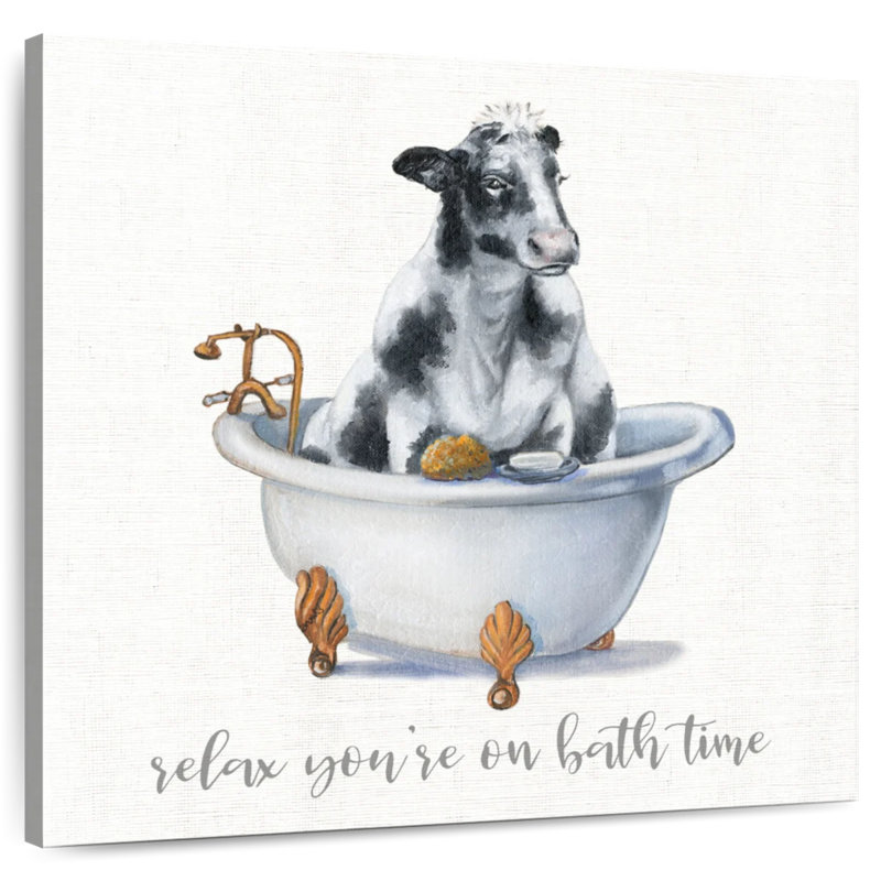 Bath Time Cow, H 24 po x l 24 po
