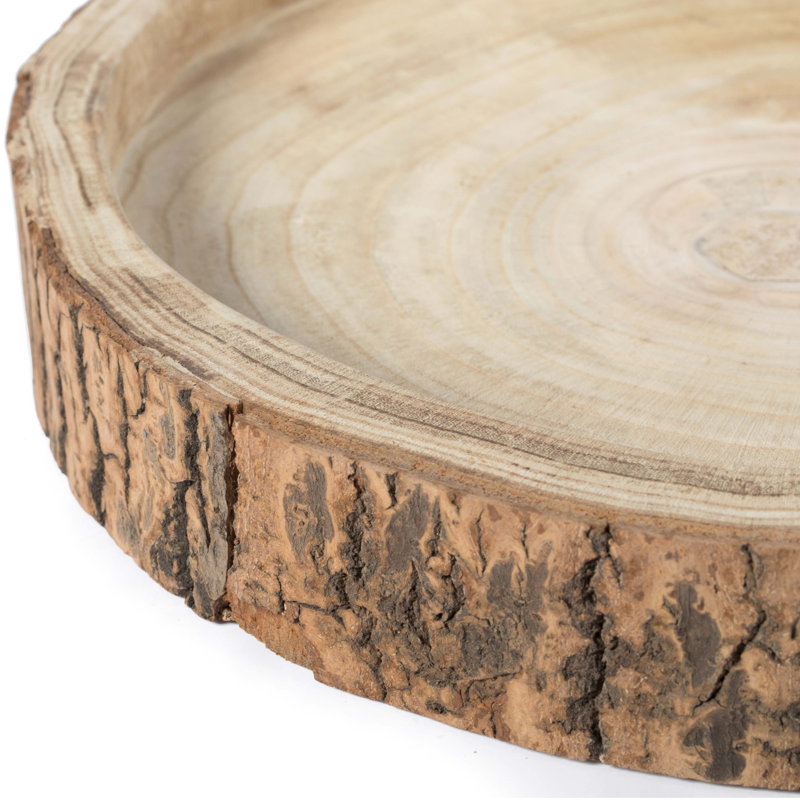 Millwood Pines Paull Wood Tray, 2.25" H x 18" W x 18" D
