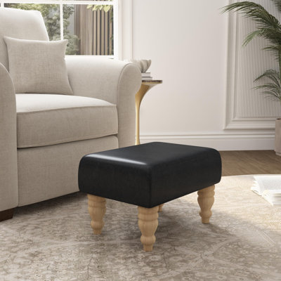 Acierno Mahogany Wood Turned Leg - Faux Leather