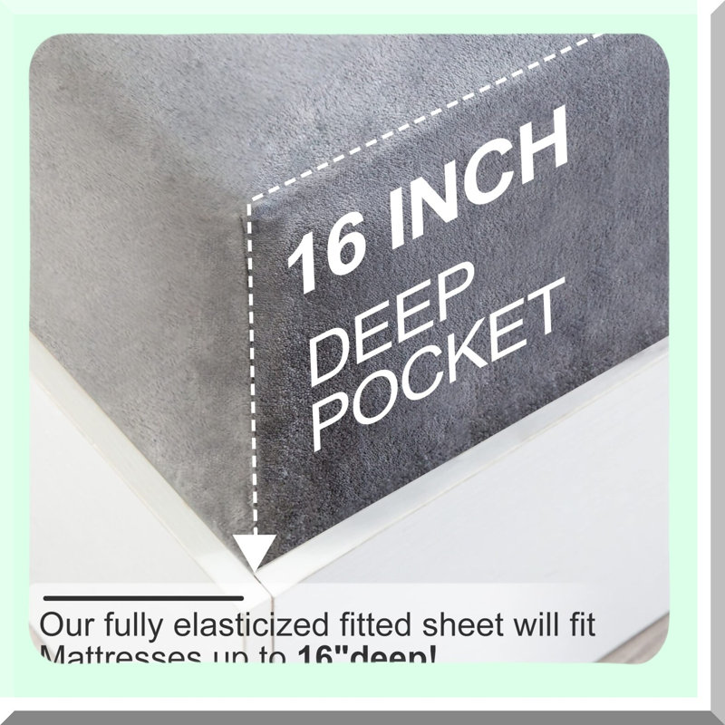CozyPlush Twin Size Micro Fleece Bedding Set - Extra Soft Velvet Sheets & Pillowcase with Deep Pockets for All Seasons - Grey 3 Piece