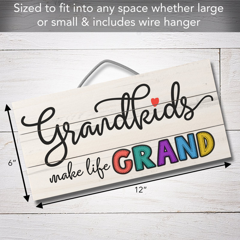 Panneau décoratif en bois Grandkids Make Life Grand 12 po x 6 po