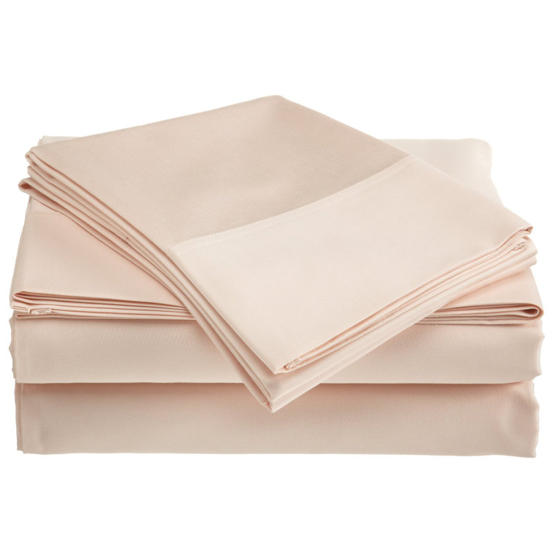 Ensemble de draps en coton 500 fils, Très grand californien, Rose bruyère