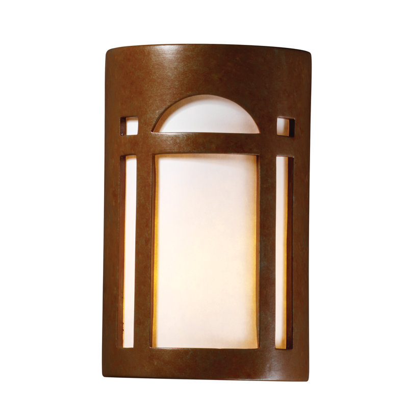 Plafonnier encastré d'extérieur Chakra, Patine rouillée, Incandescent, H 9,5 po x l 5,75 po x P 4,5 po