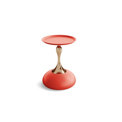 Fiontan Luxury Design Iron End Table, Minimalist Round Side Table For Small Space