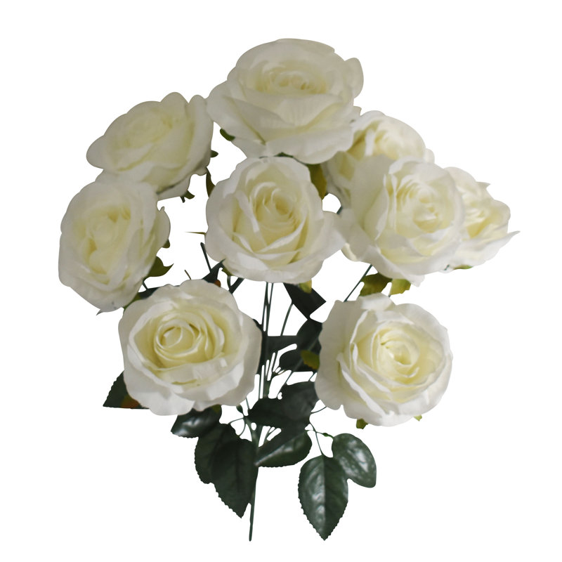 Faux rosier 19 po - Crème