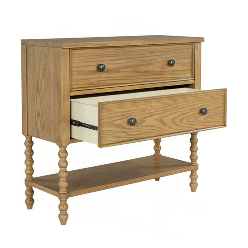 Commode d'appoint 2 tiroirs Naturel Voir ci-dessous