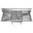 56.1'' L x 22'' W Silver Freestanding Service Sink