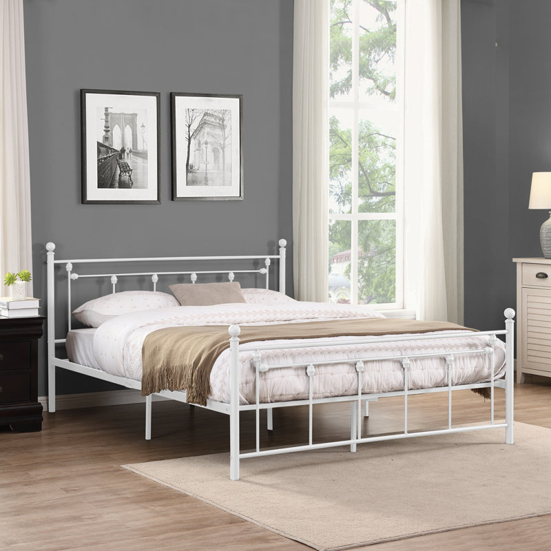 Lit plateforme Angela, Grand, Blanc mat