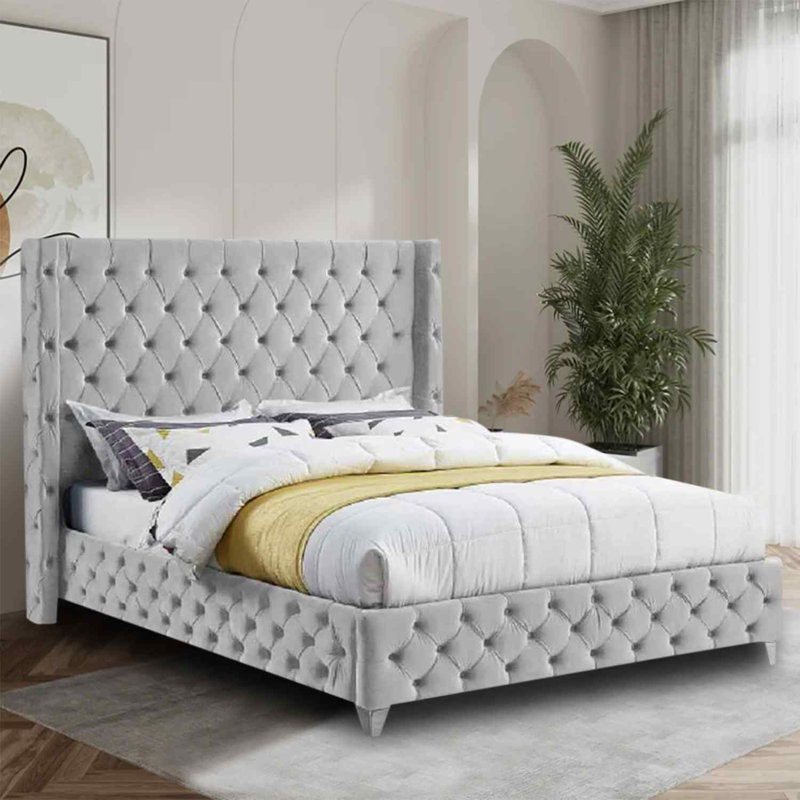 Upholstered Bed, Super King (6'), Silver