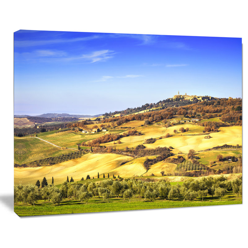 Blue Landscape Canvas Print with Solid Wood Frame, 20" x 12"