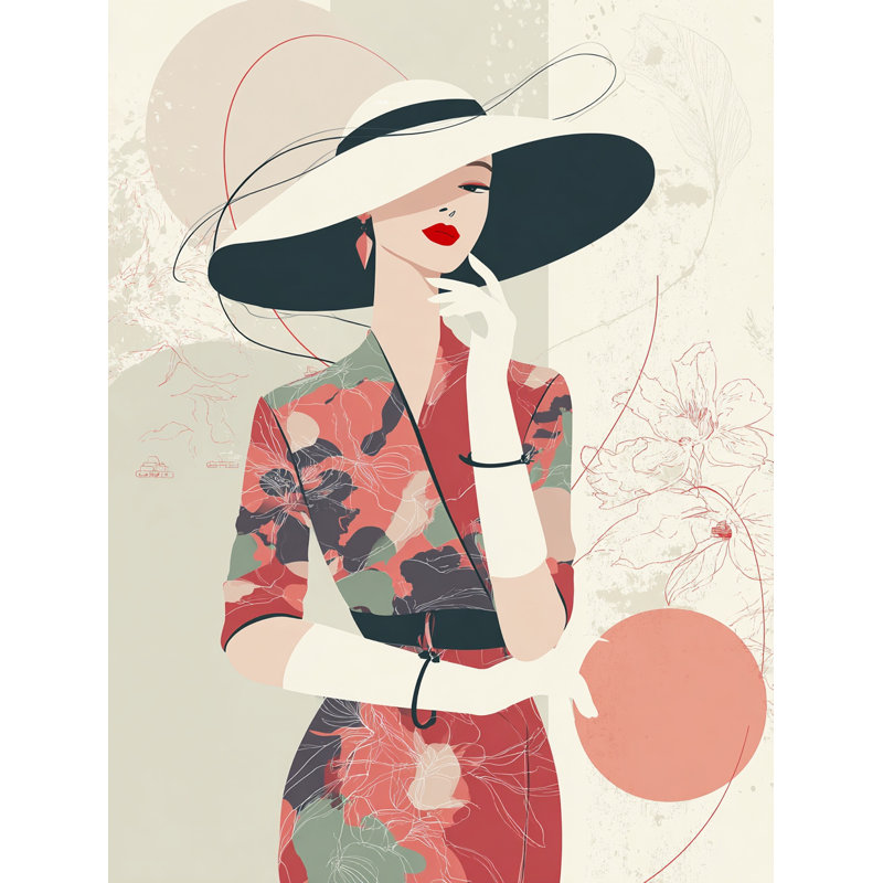Art floral sur toile avec chapeau floral