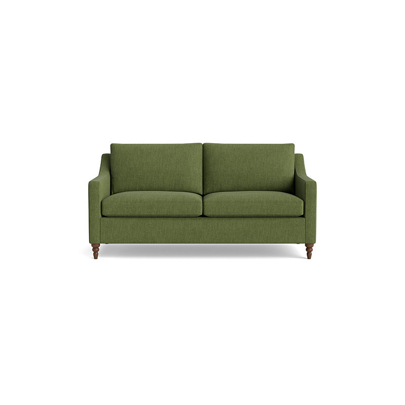 Vera Loveseat (70"), Walnut Finish (Turned), Performance Weave - Basil