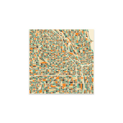 "Abstract City Map of Chicago" by Jazzberry Blue Shatter-Resistant Unframed Acrylic Graphic Art 
