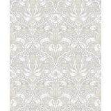 Spring Thicket Dove Tulip Damask Wallpaper