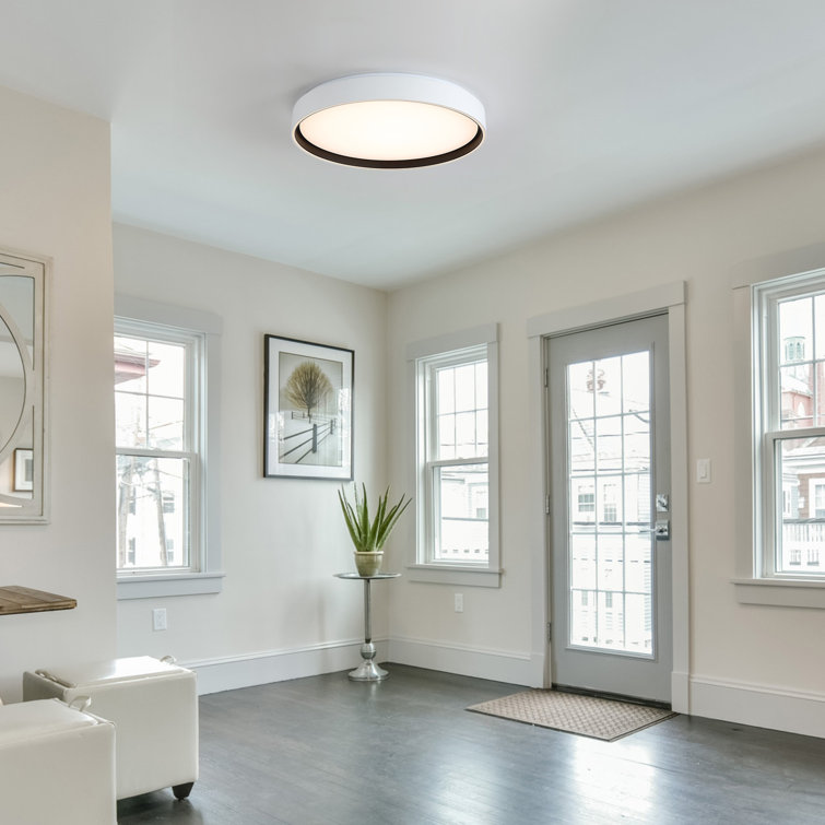 Sleek Round LED Ceiling Light - Thin Glossy Design, 5-Step Adjustable Color Temperature, Dimmable & ETL Certified