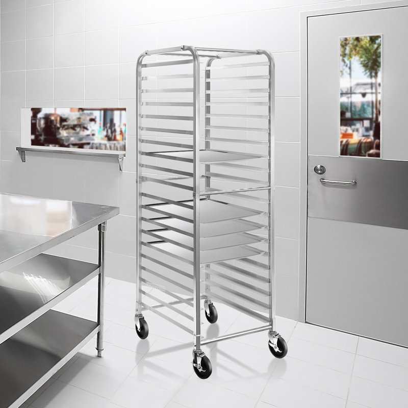 GRIDMANN Heavy-Duty 20-Sheet Silver Aluminum Bakery Rack