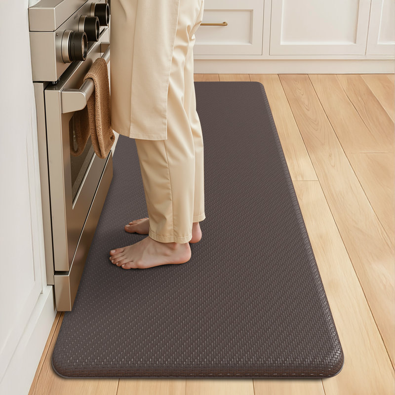 Tapis de cuisine antidérapant, Rectangle 1 pi 8 po x 3 pi 3 po, Brun