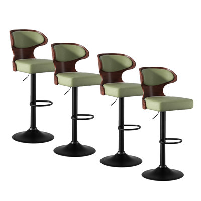 Adjustable Counter Height Bar Stools with Pneumatic Lift & Footrest(Set of 4)