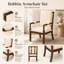 Ensemble de 2 chaises de salle à manger rembourrées en bois massif Alvares Bobbin-131663282