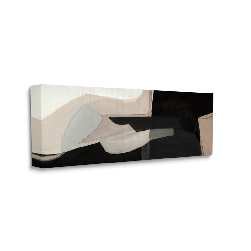 Arrangement audacieux déformé, formes déformées du désert foncé, Toile tendue, H 10 po x l 24 po