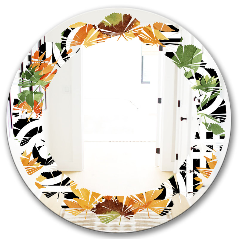 Miroir mural Leaves Floral Botanical II, 31,5 po x 31,5 po
