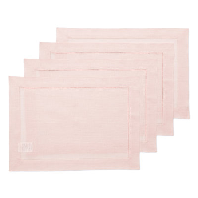 100% Pure Linen Hemstitch Placemats - Classic Hemstitch