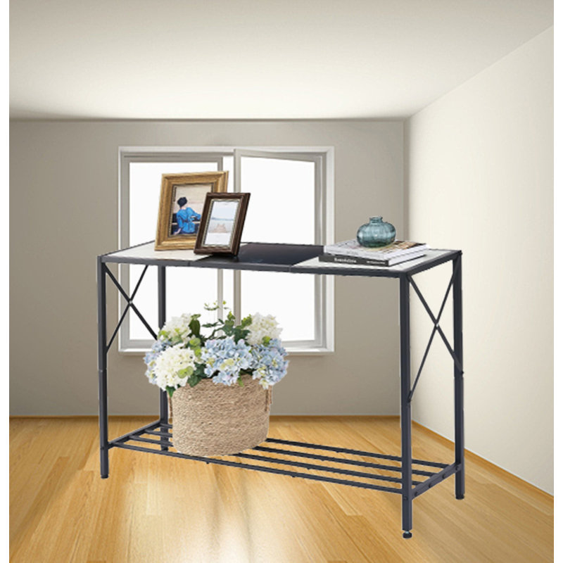 Industrial Entrance Table, White, Black
